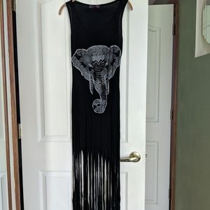 Body central ♥️ boho fringe elephant bodycon XS